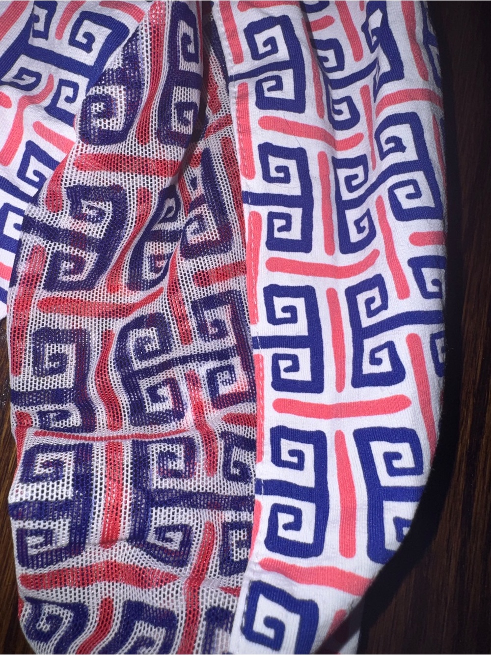 Ibkul Patterned Pink & Blue Quarter-Zip Pullover - Picture 4 of 5
